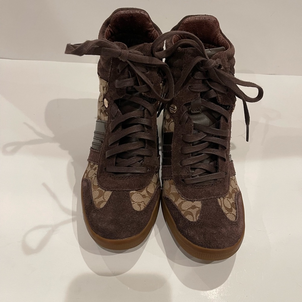 Coach ankle heel suede and man made
